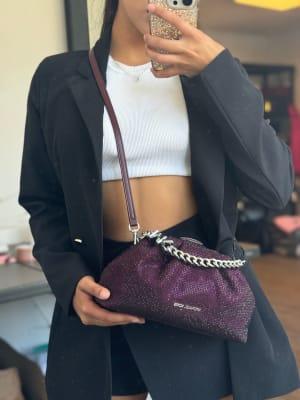 Cartera Michael Kors Nola brillante Morada1