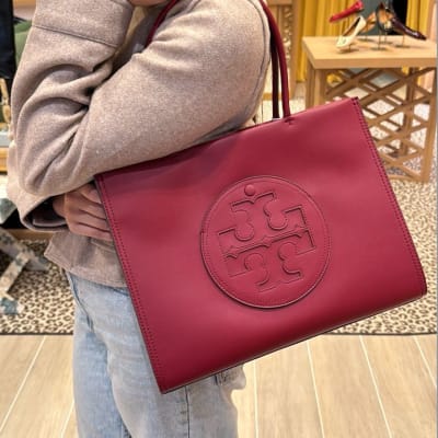 Cartera Tory Burch Tote grande Rojo Guinda1