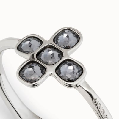 Pulsera Uno de 50 Oh lord Cruz con cristales grafito