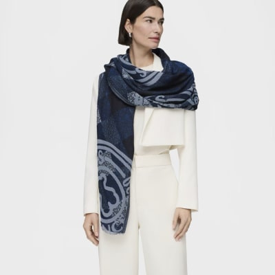 Pañuelo Tous Kaos Mini Stamp de jacquard azul1