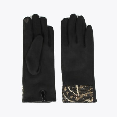 Guantes Lola Casademunt Tejido Jacquard Negros1
