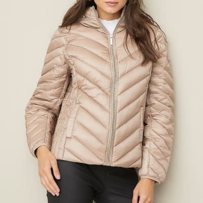 Parka Mujer Michael Kors Pluma Champagne1