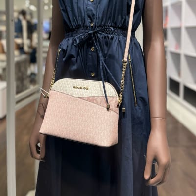 Cartera Michael Kors Crossbody Dome Tricolor Rosada1