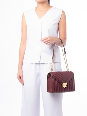 Cartera Michael Kors Crossbody Withney Burdeo1