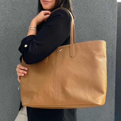 Cartera Zadig Et Voltaire Tote Mick wings grained L Camel1