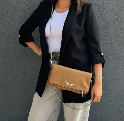 Cartera Zadig Et Voltaire Crossbody Rock Grained Camel1