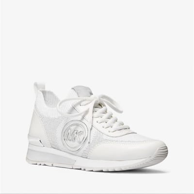 Zapatillas Michael Kors Jenkins de tejido Blanco con plateado1
