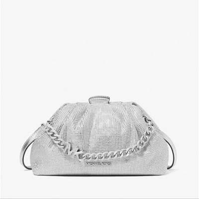 Cartera Michael Kors Nola brillante Plateado