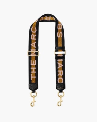 Strap Marc Jacobs negro franja dorada letras blancas