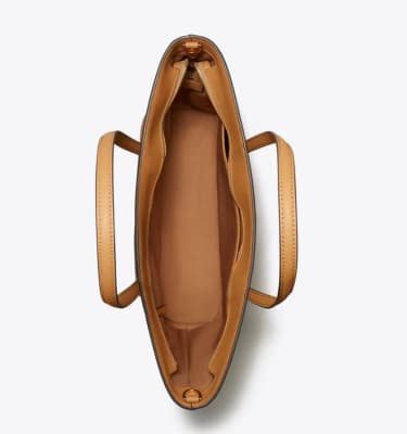 Bolso Tory Burch Tote Cuero Grande Con cierre Camel