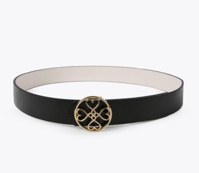 Cinturon Lola casademunt reversible trebol corazones infinitos Crudo - Negro