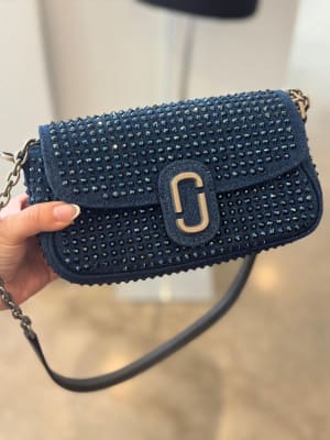Cartera Marc Jacobs The Clover Denim Cristales Azul
