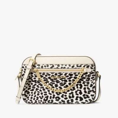 Cartera Michael Kors Cadenas Print Blanco y Negro1