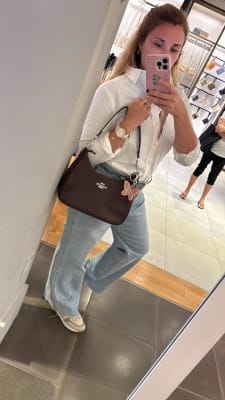 Cartera Coach Teri Hobo Cuero Cafe Moro + llavero