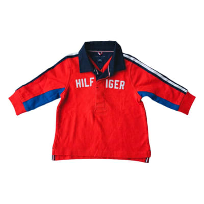 Polera Tommy Hilfiger Kids pique manga larga roja1