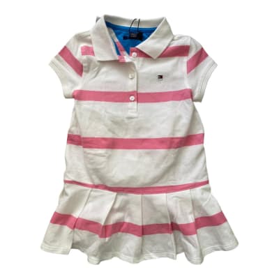 Vestido Tommy Hilfiger Kids rayas rosadas blanco1