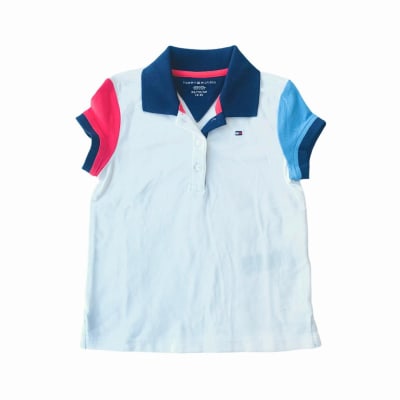 Polera Tommy Hilfiger Kids pique manga colores blanco1