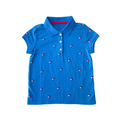 Polera  Tommy Hilfiger Kids pique corazones azul