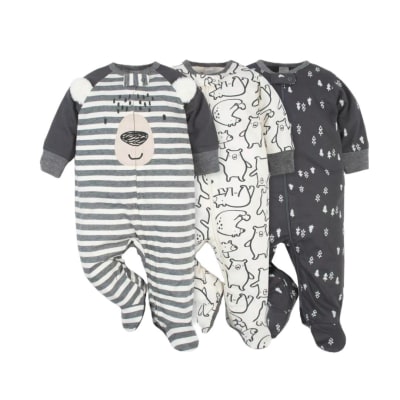Set 3 pijamas Gerber osito gris marengo1