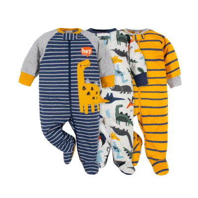 Set 3 pijamas Gerber dinosaurio azul/amarillo1
