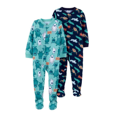 Set 2 pijamas Carter's monstruos calipso/aviones azul1