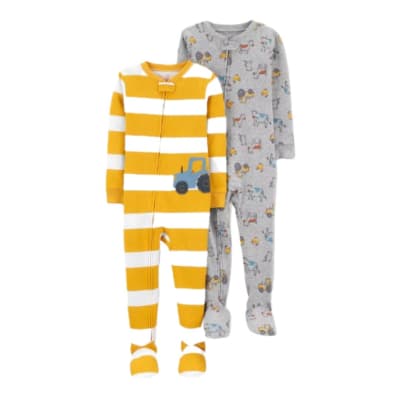 Set 2 pijamas Carter's tractor amarillo1
