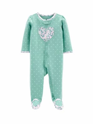 Enterito Carter's lunares corazon verde1