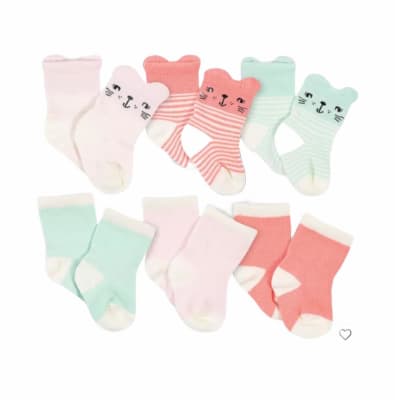 Set 6 Calcetines Gerber ratoncitos rosado/verde1