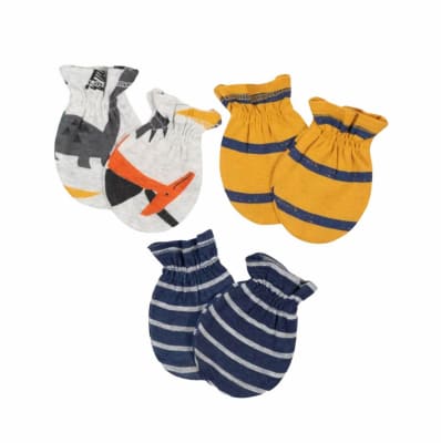 pack 3 Mitones dinosaurio azul/amarillo Gerber