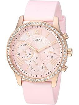 Reloj Guess circunferencia rosegold circones silicona rosada2