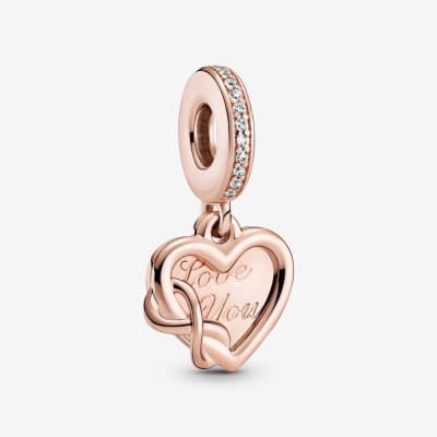 Charm Pandora corazon Love you infinito colgante rosegold1