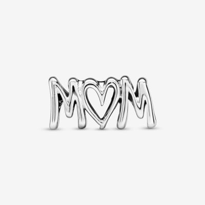 Charm Pandora Mom letras horizontal plata1
