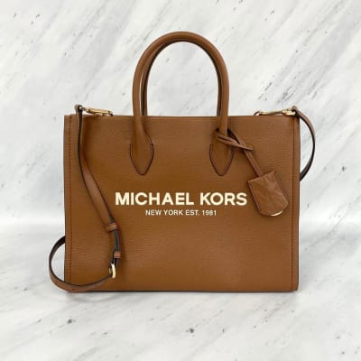 Cartera Michael Kors Mirella Cuero mediana cafe1
