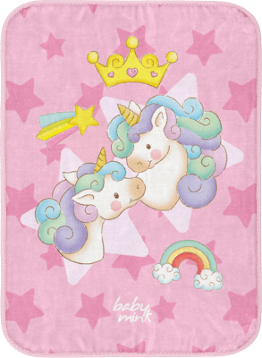 Frazada Baby Mink cunero light Supreme rosado unicornio1