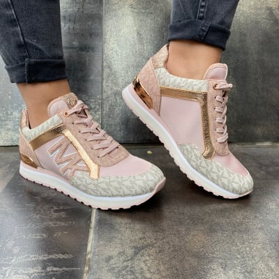 Zapatillas Michael Kors Maddy Trainer rosado monograma1