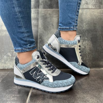 Zapatillas Michael Kors Maddy azul /plateado1
