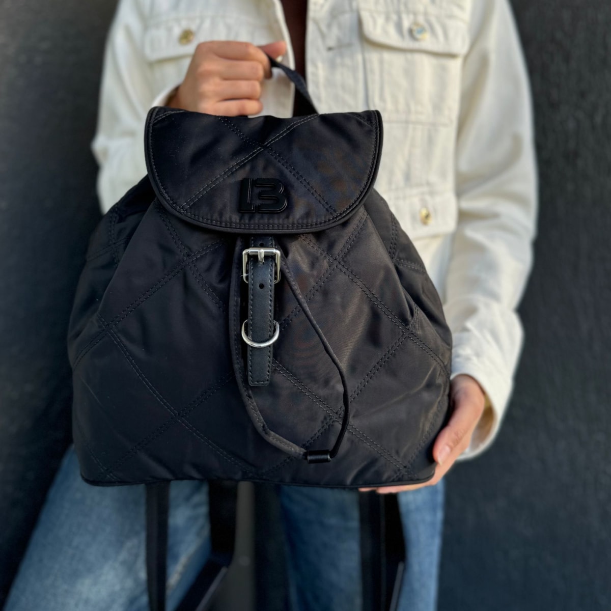 Mochila Bimba y lola Acolchada Nylon Negro Befashion