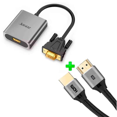 Pack Adaptador VGA Macho a HDMI Hembra + Cable HDMI 2.1