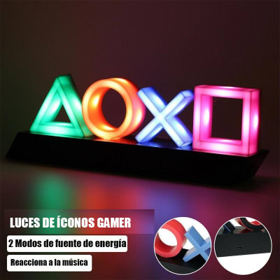 Lámpara PlayStation Luces de Íconos Gamer