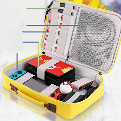 Maleta para Nintendo Switch y Oled Pikachú Amarillo Mediano