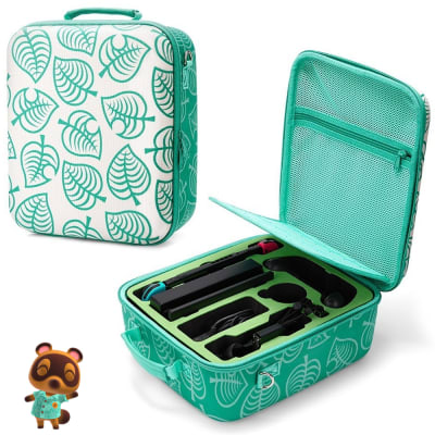Maleta para Nintendo Switch y Oled Animal Crossing Verde Grande Resistente