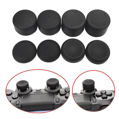 Set 8 und Grips PS4 PS5 Protectores de JoyStick Mando PS4 PS5 Negro