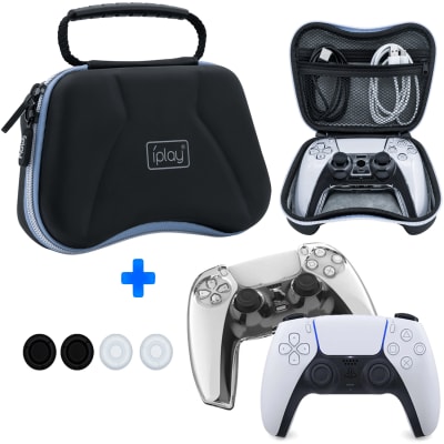 Kit 6 en 1 para Mando PS5 Case Rígido con Estuche y 4 Grips íplay
