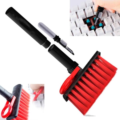 Kit Cepillo de Limpieza de Teclado 4 en 1 Multifunción Retira Tecla, Polvo, Huecos, Esquinas