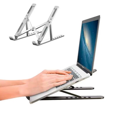 Stand para Laptop Plegable Portátil Soporta hasta 15.6 pulg. Aluminio Gris NB