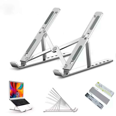 Stand para Laptop Plegable Portátil Soporta hasta 15.6 pulg. Aluminio Gris NB