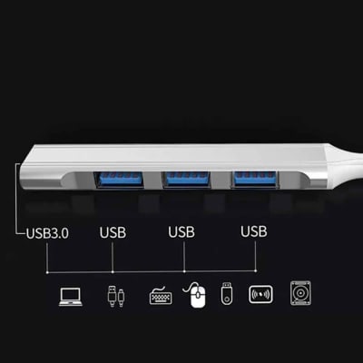 Adaptador Hub USB 4 puertos en 1 Multipuertos USB 3.0