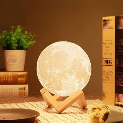Lámpara Luna 3D 16 Colores con Control Remoto y Táctil 15cm
