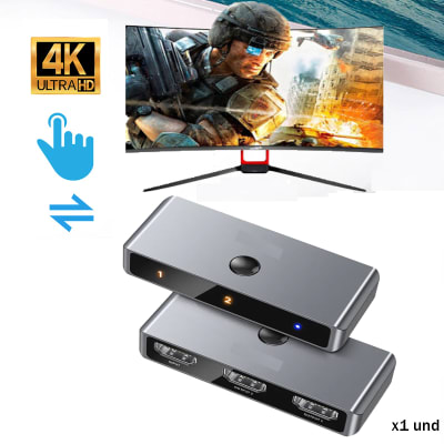Switcher HDMI Bidireccional 4K 60Hz 2 en 1 PS5 PS4 Xbox TV