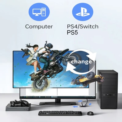 Switcher HDMI Bidireccional 4K 60Hz 2 en 1 PS5 PS4 Xbox TV